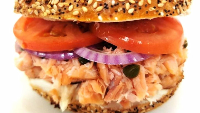 Baked Salmon Fish sandwich create your Own