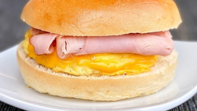 Ham, Egg and Cheese on Bagel