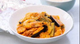 Shrimp with eggplant